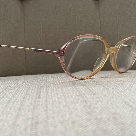 Vintage Sophia Loren Women Glasses Frame Pink/Gold Tone Eyeglasses - Picture 7 of 11